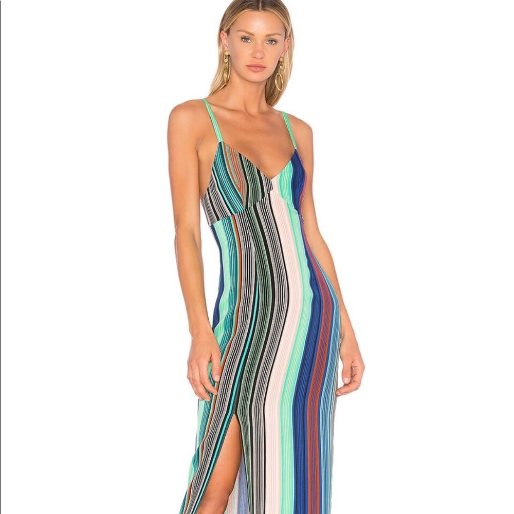 Diane von Furstenberg Slit Dress in Burman Stripe Multi